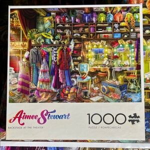🧩 1000 piece Aimee Stewart “ Backstage at the Theater” with poster. Complete.